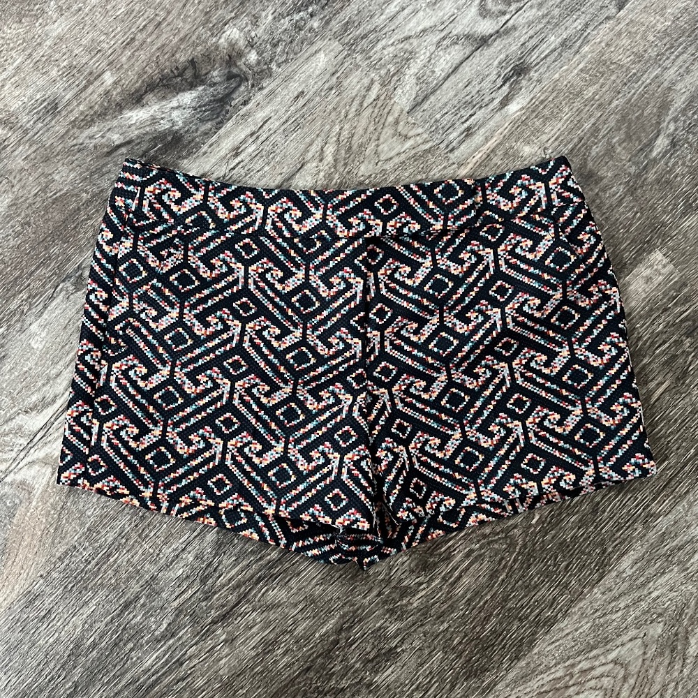 Trina Turk Black and Pink Geometric Women Shorts